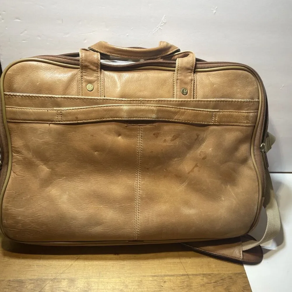 Leather Vintage Laptop Messenger Bag Men's Satchel Shoulder Brown Briefcase